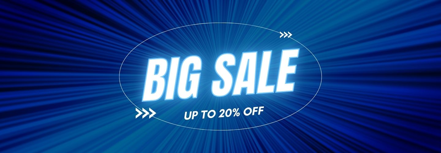 Blue and White Modern Big Sale Banner (1440 x 500 px)